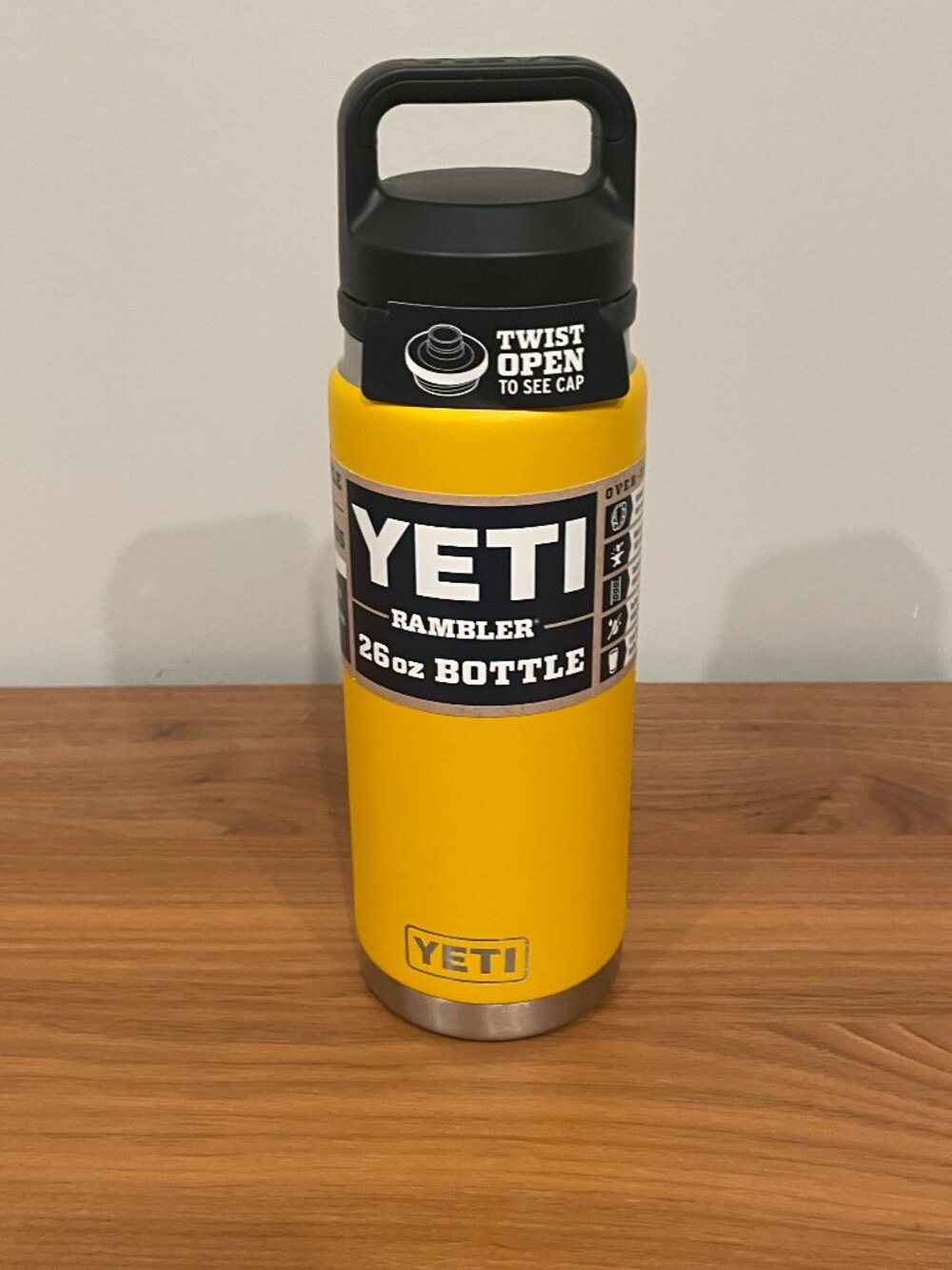 YETI Rambler 26 oz Alpine Yellow Bottle with Chug Cap New Retired Color